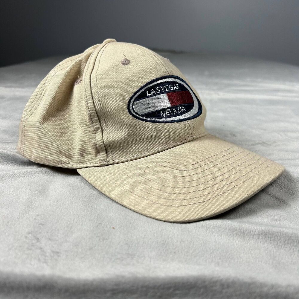 Simple Symbol LTD. Hat Cap Beige One Size Las Vegas Nevada Snapback Cotton Vtg